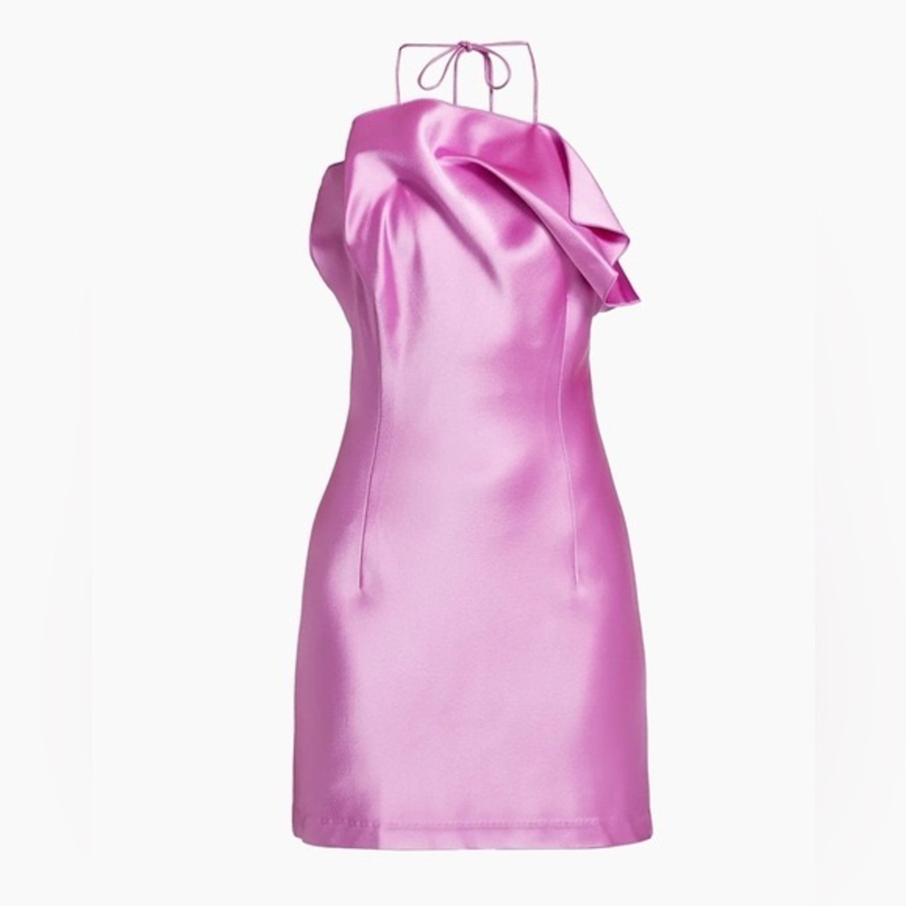 Acler Abdie Satin Gathered Mini Dress Size 8